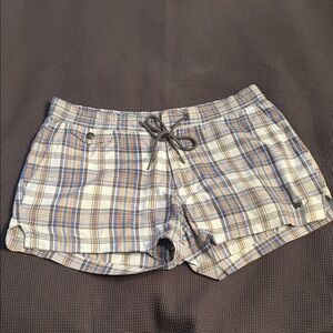 Marc by Marc Jacobs plaid swim shorts, drawstring, 6 inch inseam.
